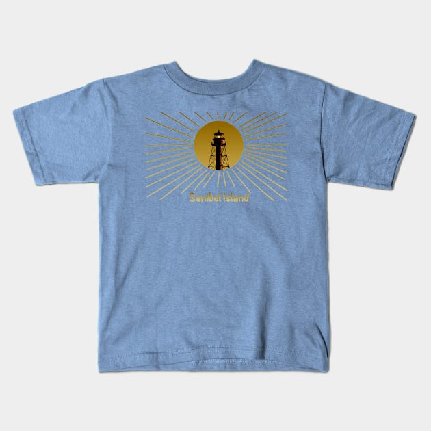 Sanibel Sun Rays Kids T-Shirt by Trent Tides